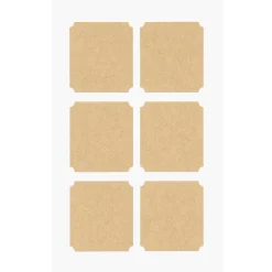 Rico Design Sticker Etiketten eckig Kraftpapier 24 Stück natur