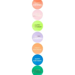 Rico Design Sticker Happy Birthday Kreise bunt goldfarbig 120 Stück