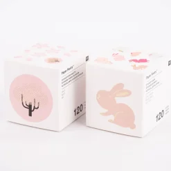 Rico Design Sticker Hasen rosa weiß goldfarbig 120 Stück