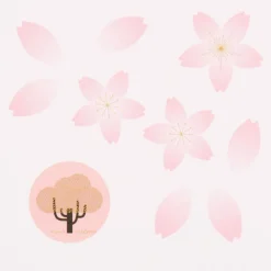 Rico Design Sticker Kirschblüten rosa goldfarbig 120 Stück