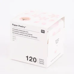 Rico Design Sticker Kirschblüten rosa goldfarbig 120 Stück