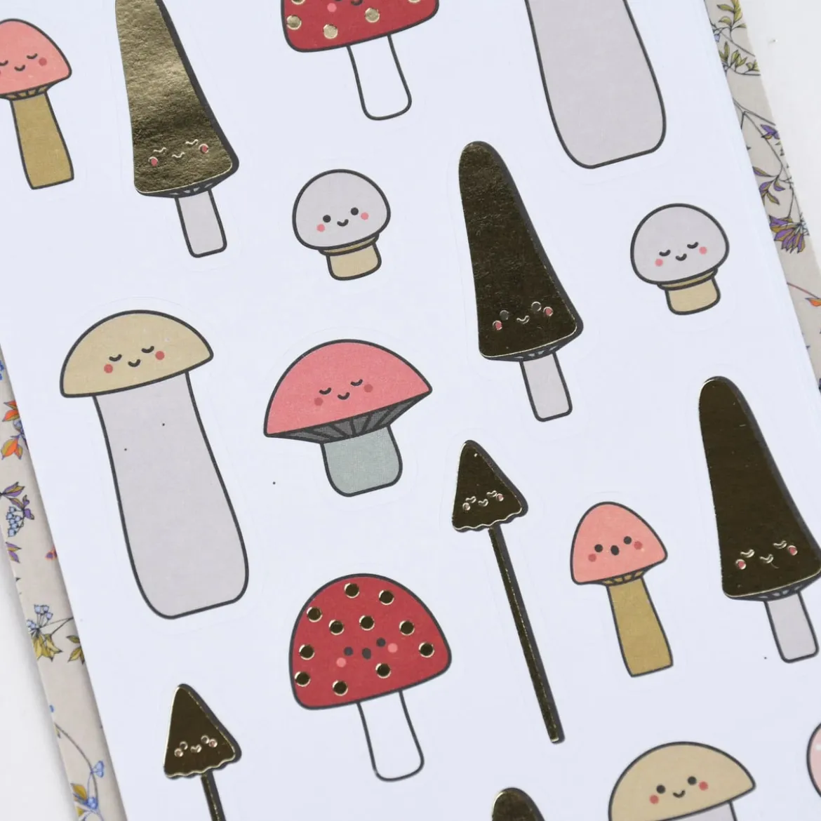 Rico Design Sticker Pilze mit Gesicht 4 Blatt mehrfarbig