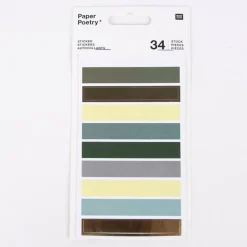 Rico Design Sticker Punkte und Streifen Grün 4 Blatt 34 Stück