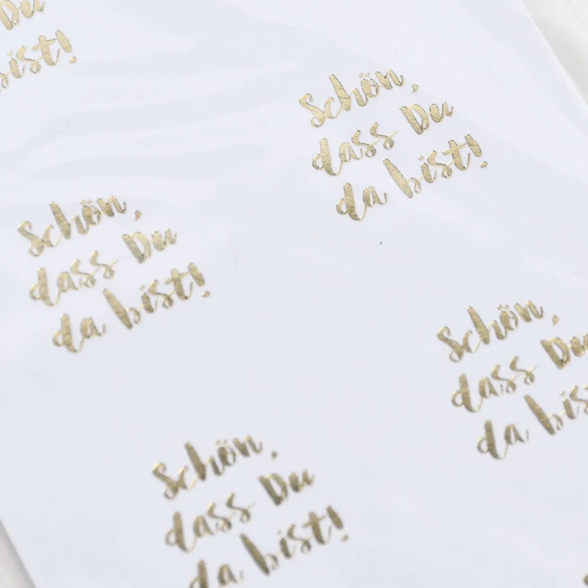 Rico Design Sticker Schön, dass Du da bist! weiß gold 4 Blatt