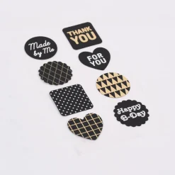 Rico Design Sticker verschiedene Motive schwarz metallic 4 Blatt