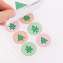 Rico Design Sticker verschiedene Motive Tannenbäume grün rosa altrosa 4 Blatt