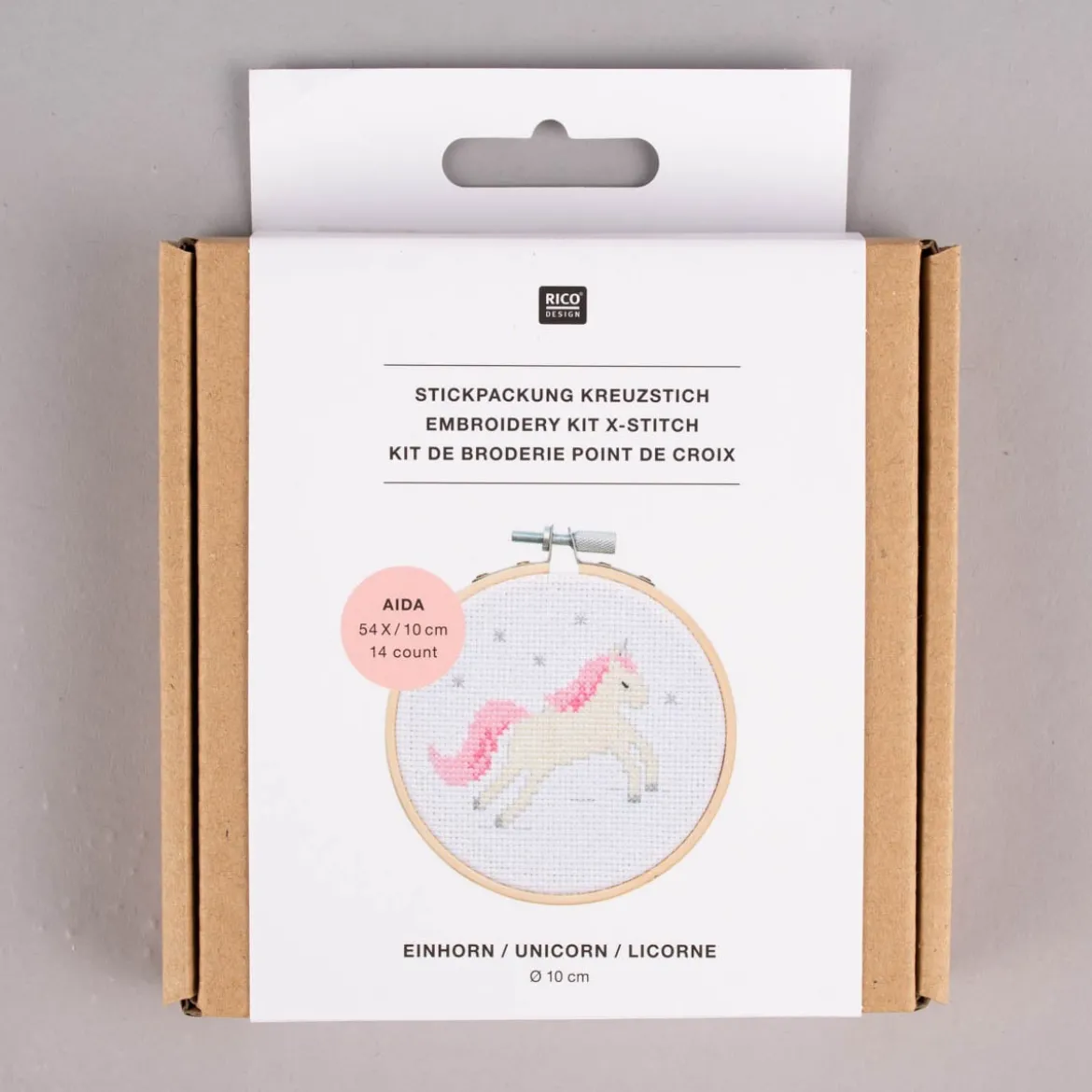 Rico Design Stickpackung Einhorn 10cm