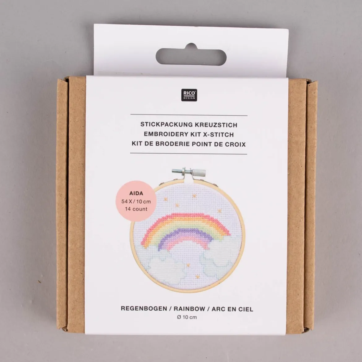 Rico Design Stickpackung Regenbogen 10cm