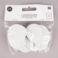Rico Design Streuteil Luftballon Holz weiß 12 Stück 5x3,5cm
