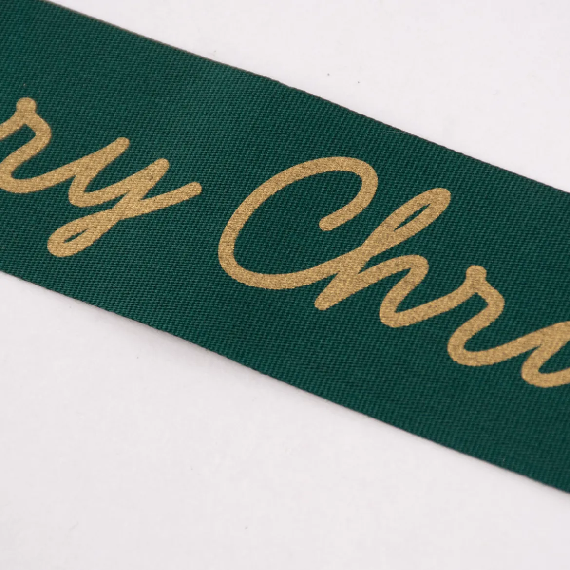 Rico Design Taftband Geschenkband Weihnachten Merry Christmas dunkelgrün goldfarbig Breite 38mm