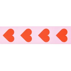 Rico Design Taftband Geschenkband Herzen rosa neon orange Breite 38mm