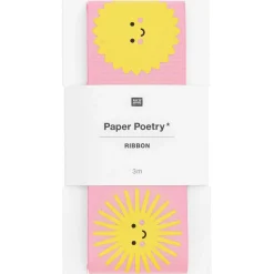Rico Design Taftband Geschenkband Sonne rosa gelb Breite 38mm