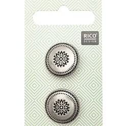 Rico Design Trachtenknöpfe Metall Ornamente groß 2cm 2 Stk