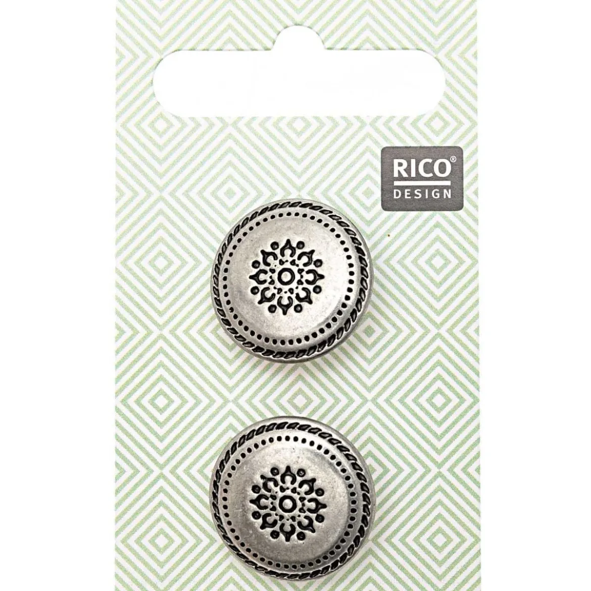 Rico Design Trachtenknöpfe Metall Ornamente groß 2cm 2 Stk