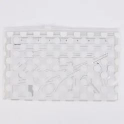 Rico Design Utensilientasche Transparent Punkte weiß 13x20,7cm