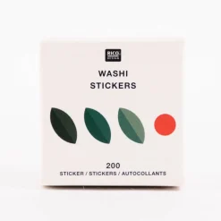 Rico Design Washi Sticker Blätter grün rot 200 Stück