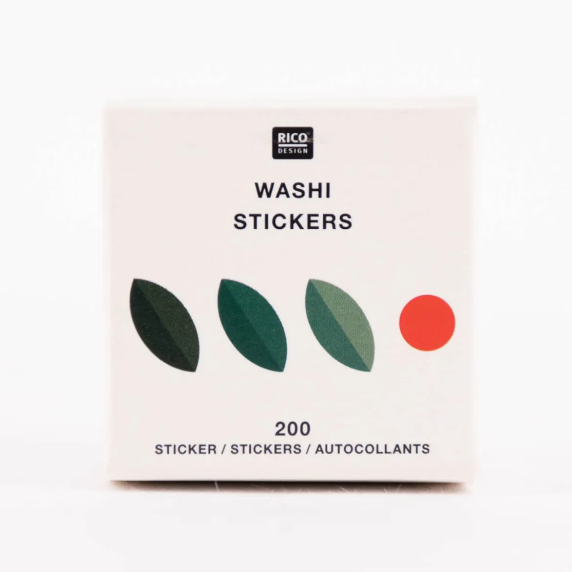Rico Design Washi Sticker Blätter grün rot 200 Stück
