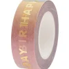 Rico Design Washi Tape Happy Birthday Rainbow Farbverlauf pastell goldfarbig 1,5cmx10m