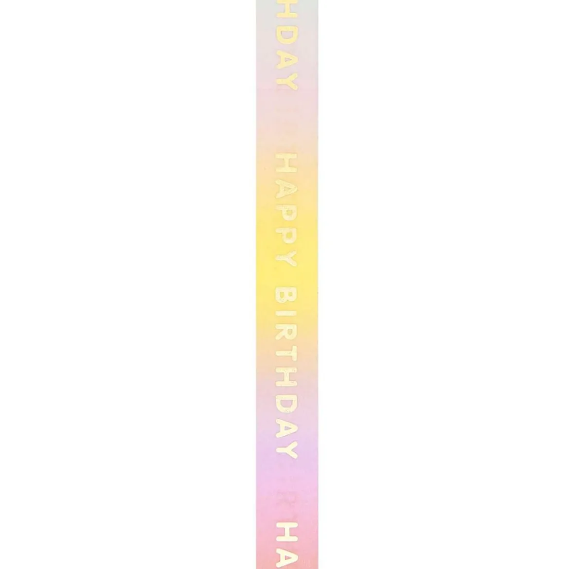 Rico Design Washi Tape Happy Birthday Rainbow Farbverlauf pastell goldfarbig 1,5cmx10m