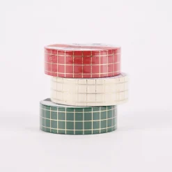 Rico Design Washi Tape Karo rot gold 1,5cmx10m