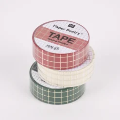 Rico Design Washi Tape Karo rot gold 1,5cmx10m