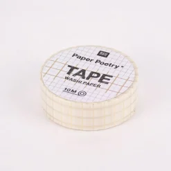 Rico Design Washi Tape Karo weiß gold 1,5cmx10m