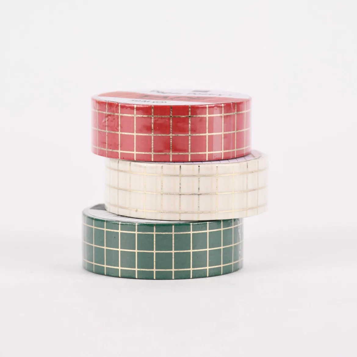 Rico Design Washi Tape Karo weiß gold 1,5cmx10m