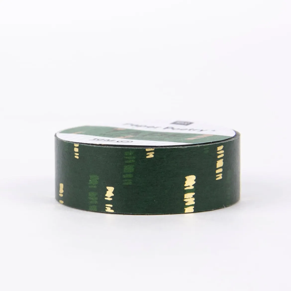 Rico Design Washi Tape Struktur Sprenkler grün-gold 1,5cmx10m