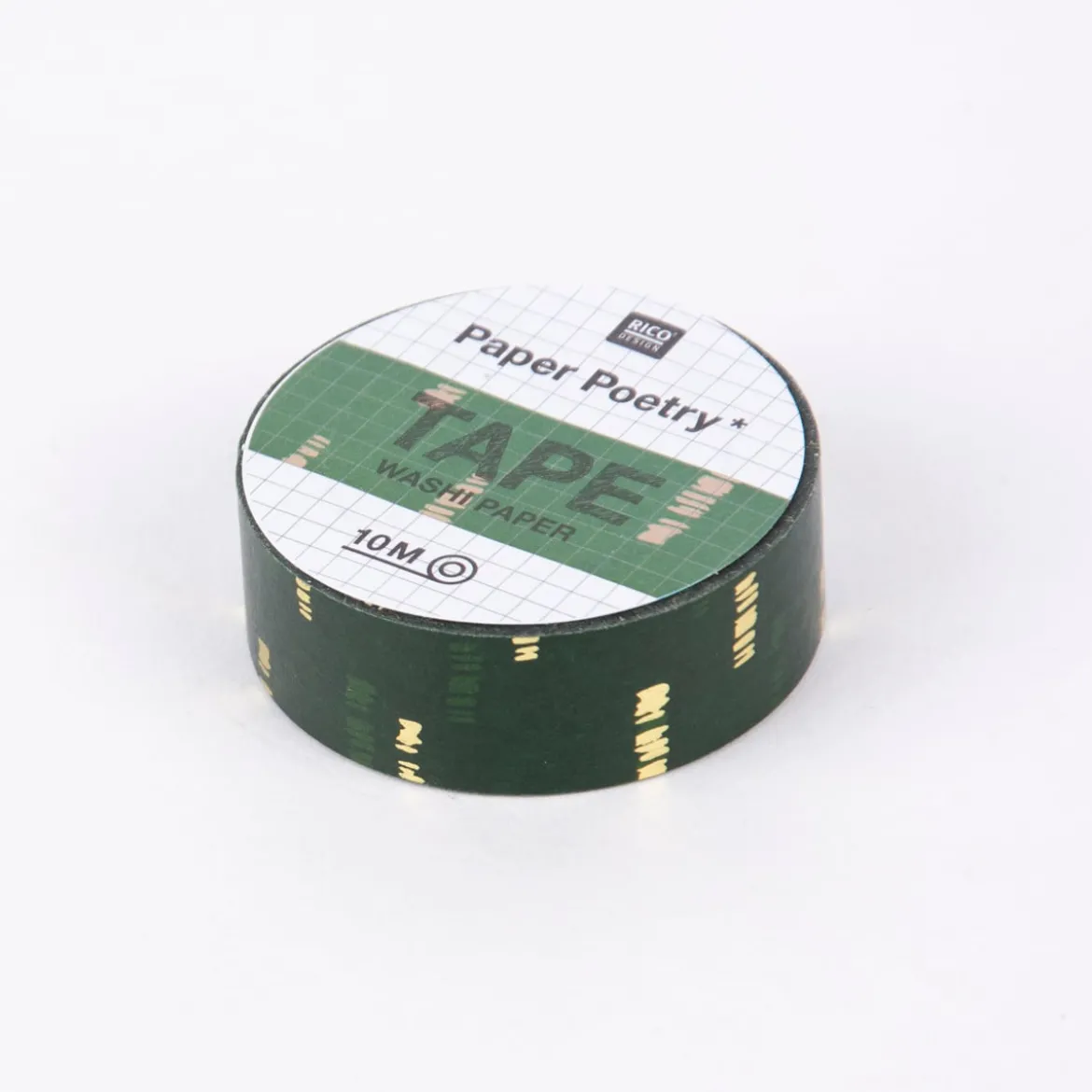 Rico Design Washi Tape Struktur Sprenkler grün-gold 1,5cmx10m