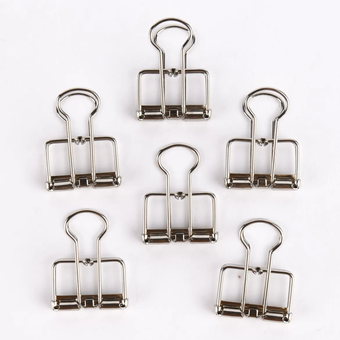 Rico Design Wire Clips 6 Stück silberfarben 19mm