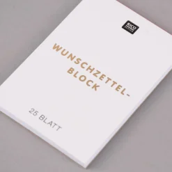 Rico Design Wunschzettelblock Sterne weiß goldfarbig A8 5x7,5cm