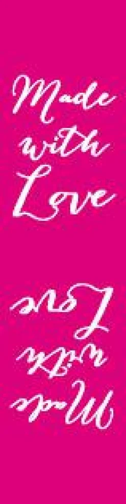 Rico Design 3x Webetikett Label MADE WITH LOVE pink 20x80mm