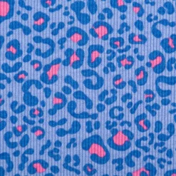 Rippjersey Rib Jersey Stoff Baumwolle Leo blau pink 1,2m Breite
