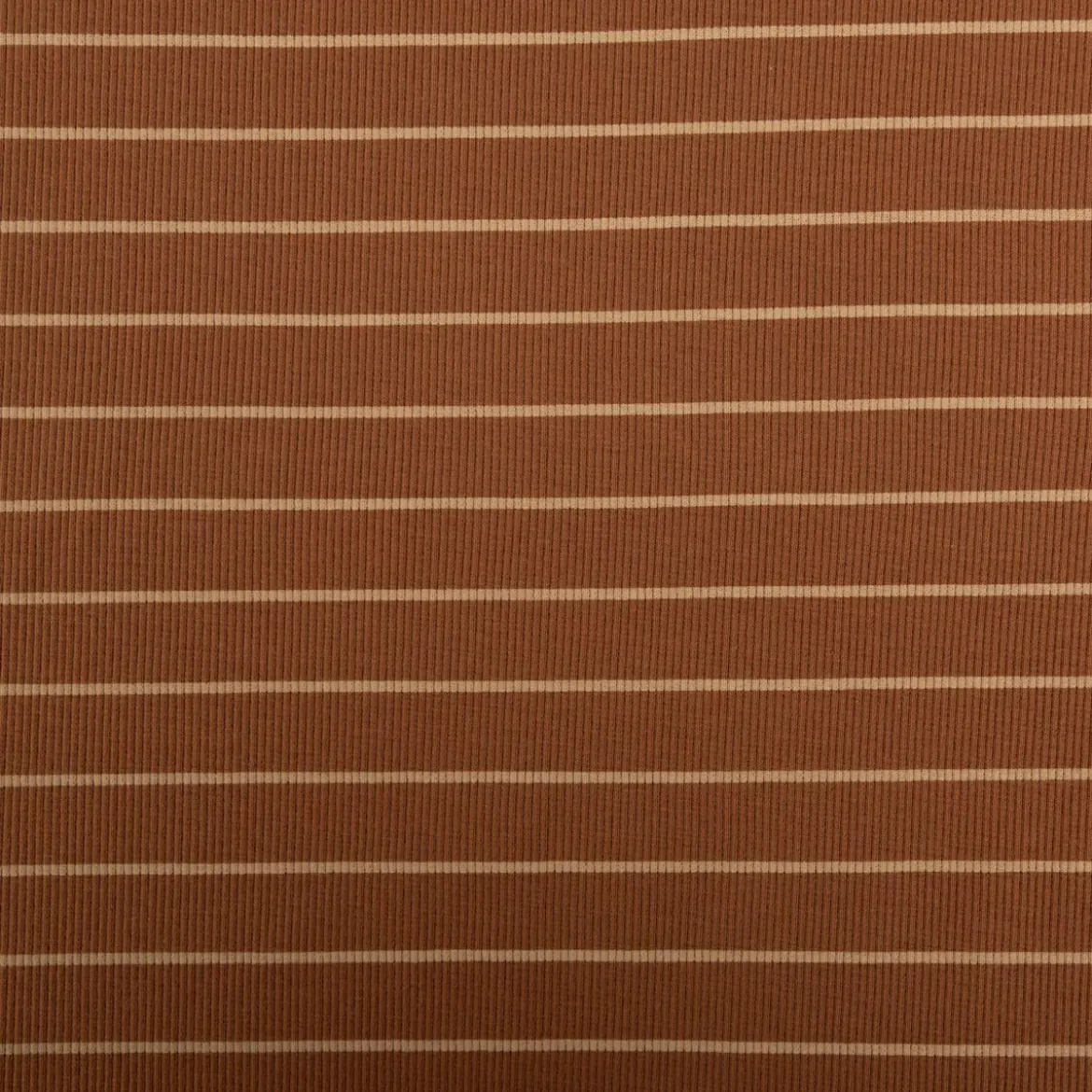 Rippjersey Stoff Streifen braun beige Baumwolle elastisch Meterware 120 cm