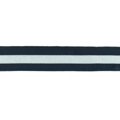 Ripsband Streifen dunkelblau weiß Breite: 3cm