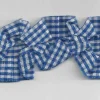 Rüschenband beidseitig kariert blau Breite: 3,5cm