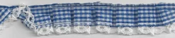 Rüschenband kariert blau Breite: 2,5cm