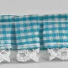 Rüschenband kariert türkis Breite: 2,5cm
