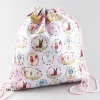 Rucksack Turn-Beutel Kids mit Kordeln Hase weiß rosa 36x40cm