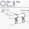 Rundringe 20mm inkl. Einlage und Falthaken Ø40mm 10 Stück schwarz