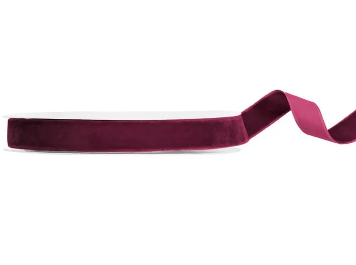 Samtband lila 15mm breit 1 Rolle mit 10m Dekoband & Geschenkband