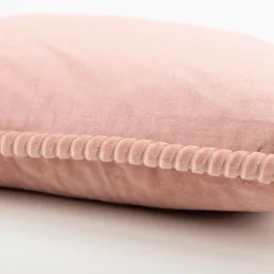 Samtkissen Carmel mit Kederumrandung old pink 45x45cm