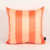 Samtkissen Kissenhülle Streifen Peach Orange 45x45 cm