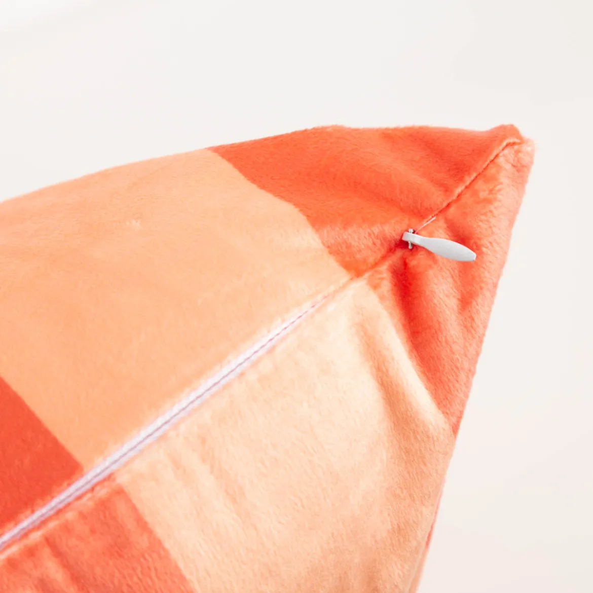 Samtkissen Kissenhülle Streifen Peach Orange 45x45 cm