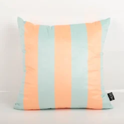 Samtkissen Kissenhülle Streifen Peach Mint 45x45 cm