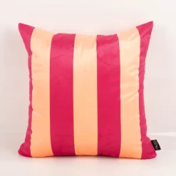 Samtkissen Kissenhülle Streifen Peach Pink 45x45 cm