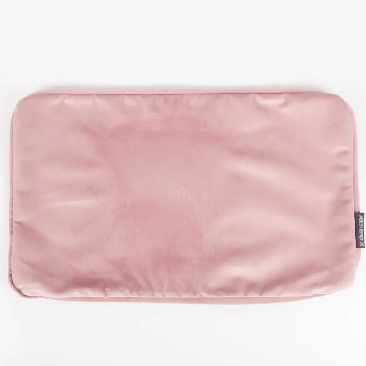 Samtkissen LeVelvet mit Kederumrandung und Federfüllung rosa 30x50cm von SCHÖNER LEBEN.