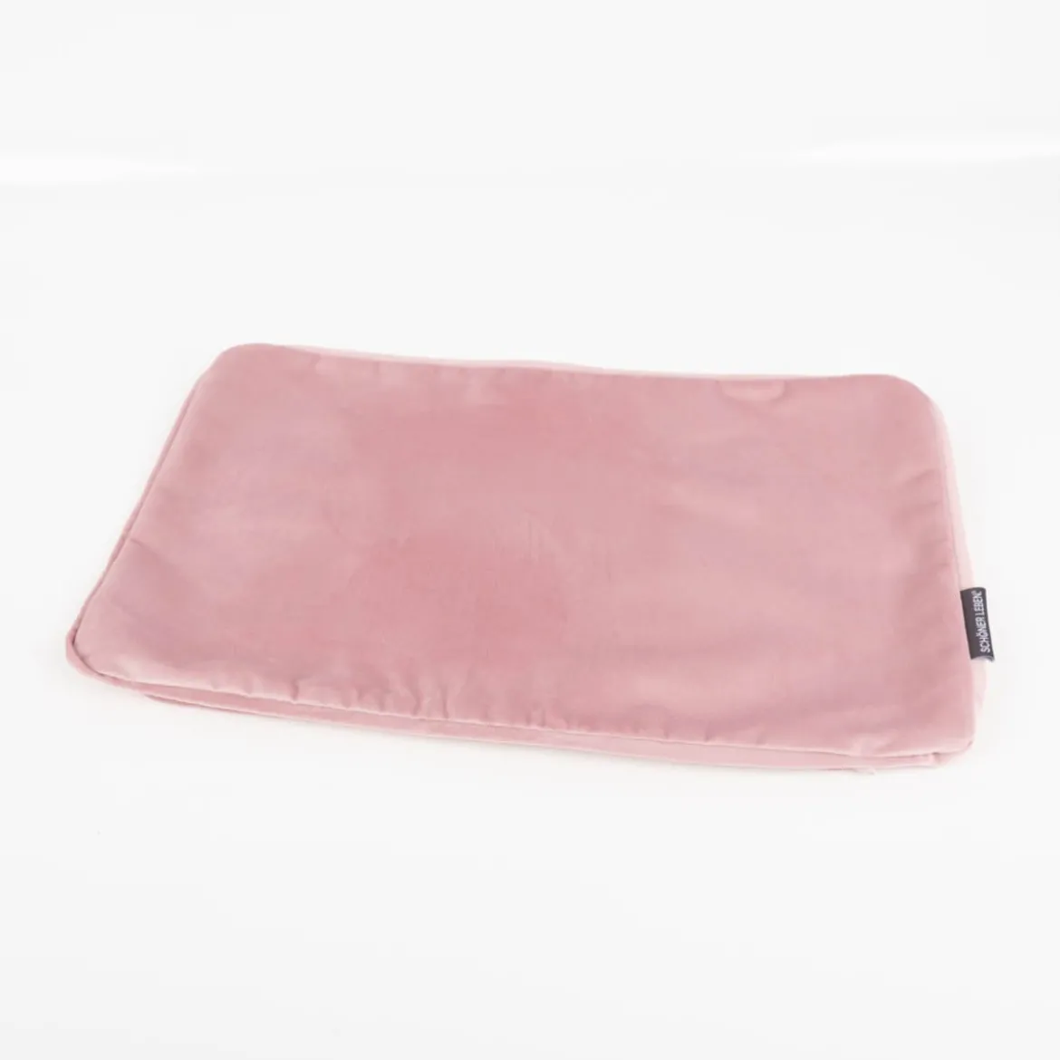 Samtkissen LeVelvet mit Kederumrandung und Federfüllung rosa 30x50cm von SCHÖNER LEBEN.