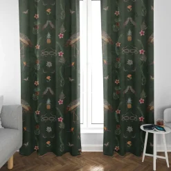 Samtstoff Dekostoff Velvet Deluxe Samt Tropical Ananas Vögel Blumen grün braun bunt 1,4m