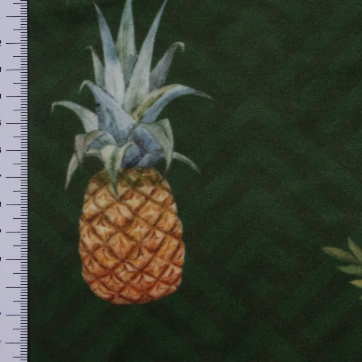 Samtstoff Dekostoff Velvet Deluxe Samt Tropical Ananas Vögel Blumen grün braun bunt 1,4m